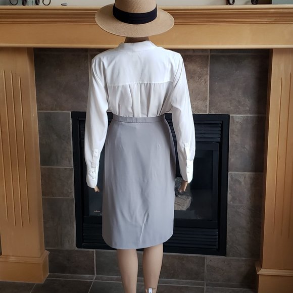 GIORGIO ARMANI, gray/tan skirt - size: 12 (Italy 48) - Picture 9 of 10